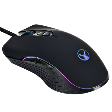 bonelk x-715 gaming wired rgb led 7d mouse, 1200 to 3200cpi (black)